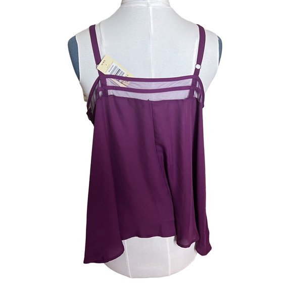 Torrid Purple Georgette Mesh Insert Cami Size 0 Large NWT - Picture 7 of 9